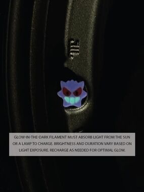 Pokemon Glow-In-The-Dark Gengar Tire Valve Stem Caps Set Of 4
